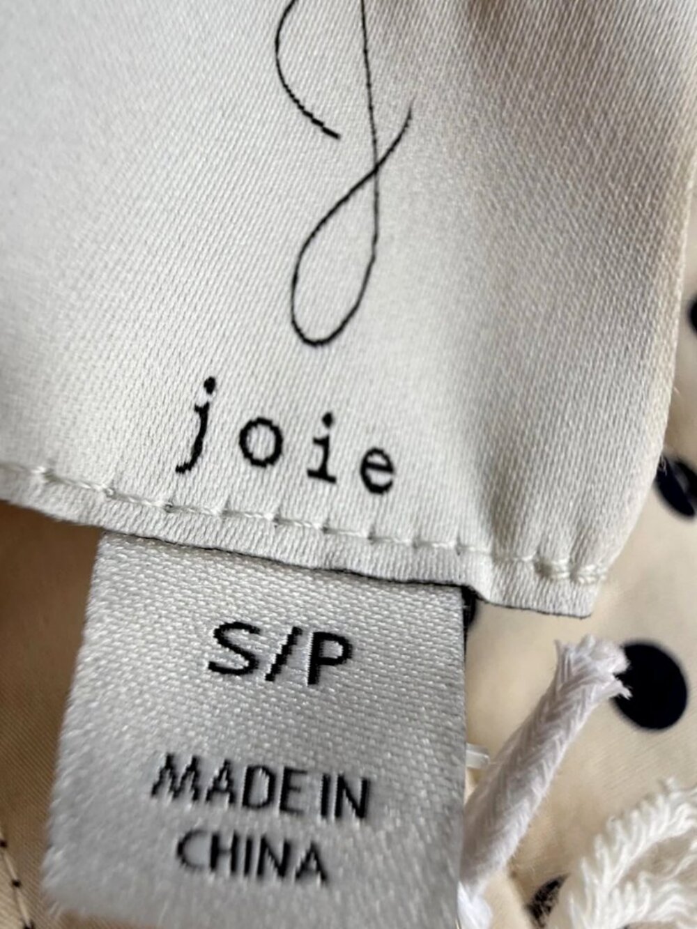 Joie Women's Reversible Quilted Jacket Cream Polka Dot Black Cotton Size S NWT - Picture 11 of 16